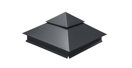 Колпак на столб двойной 390х390мм 0,45 Drap с пленкой RAL 7024 мокрый асфальт