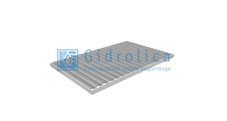 Решетка Gidrolica Step Pro 390х590мм - стальная ячеистая оцинкованная, арт. 301
