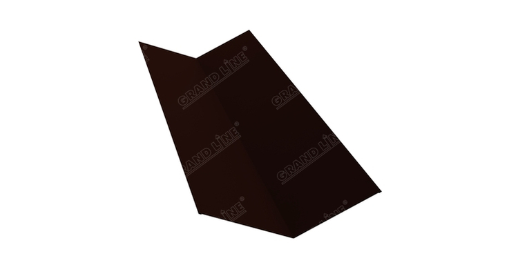 Планка ендовы верхней 145х145 0,45 PE с пленкой RR 32 темно-коричневый (2м)