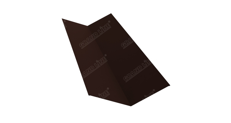 Планка ендовы верхней 145х145 0,5 Satin с пленкой RAL 8017 шоколад (2м)