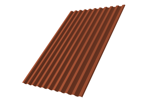 Профнастил С21R GL 0,5 PurLite Мatt RAL 8004 терракота