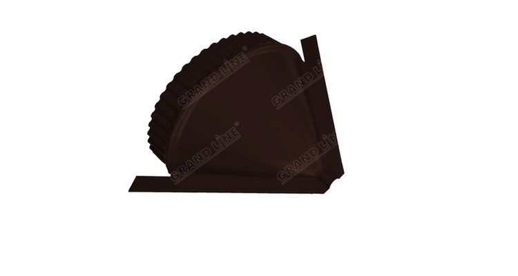 Заглушка конусная для малого полукруглого конька 0,45 PE RAL 8017 шоколад