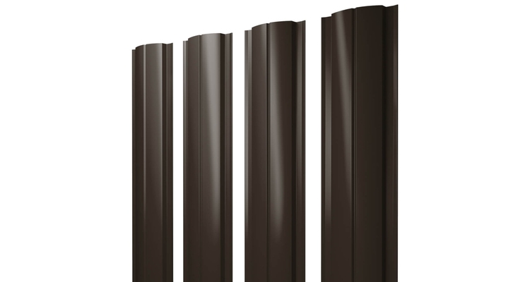 Штакетник Полукруглый Slim 0,5 GreenСoat Pural RR 32 темно-коричневый (RAL 8019 серо-коричневый)