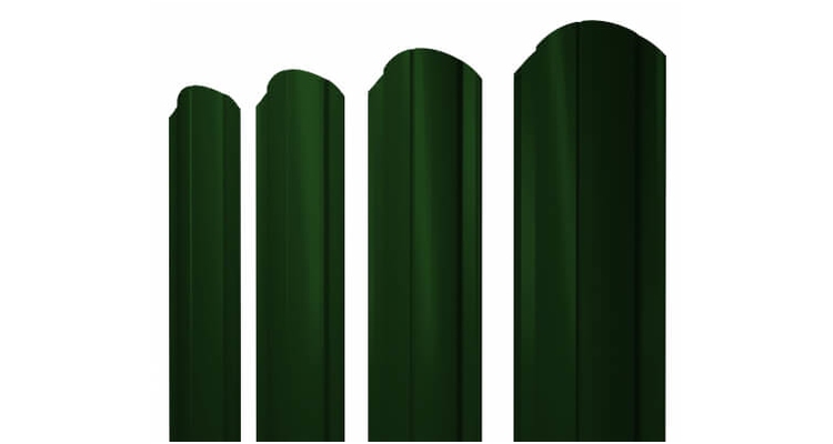 Штакетник Круглый фигурный 0,45 PE-Double RAL 6005 зеленый мох (1,5м)
