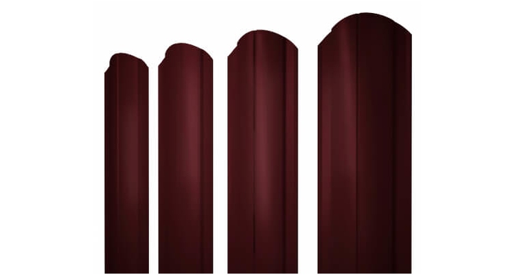 Штакетник Круглый фигурный 0,45 PE-Double RAL 3005 красное вино (1,5м)