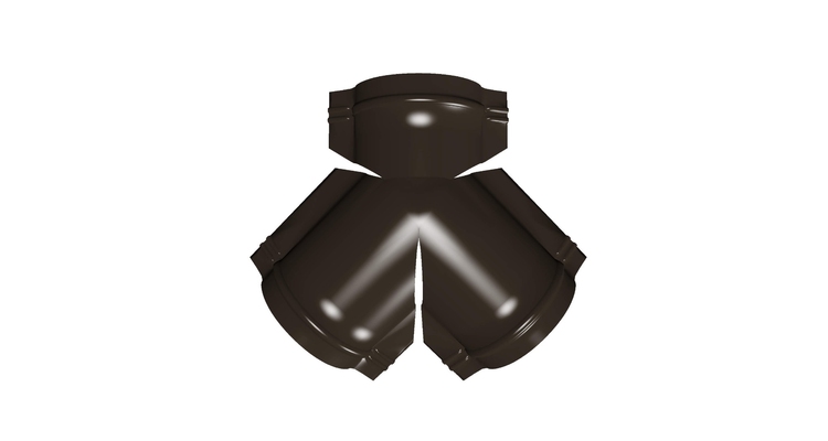 Тройник Y конька полукруглого 0,5 Satin с пленкой RR 32 темно-коричневый