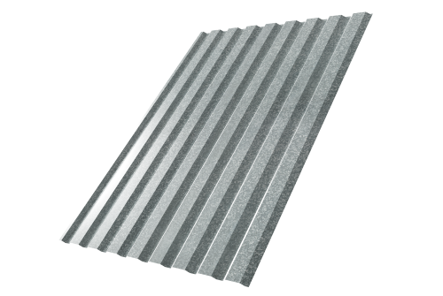 Профнастил С20А толщина листа 0.5 мм покрытие Zn оцинкованный