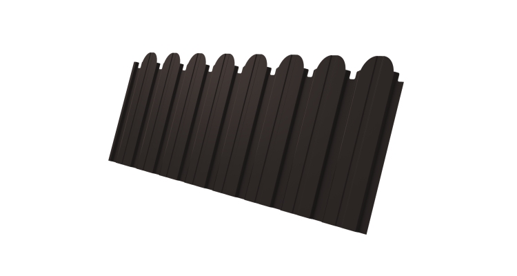 Профнастил C10B фигурный 0.5 Atlas X с пленкой RR 32 темно-коричневый