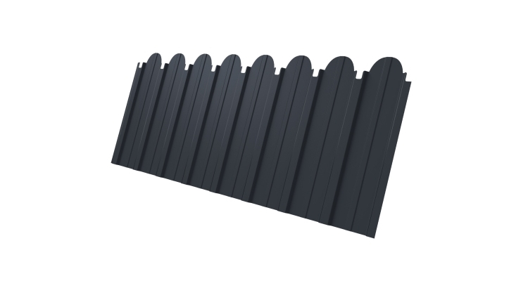 Профнастил C10A фигурный 0.45 Drap TwinColor с пленкой RAL 7024 мокрый асфальт