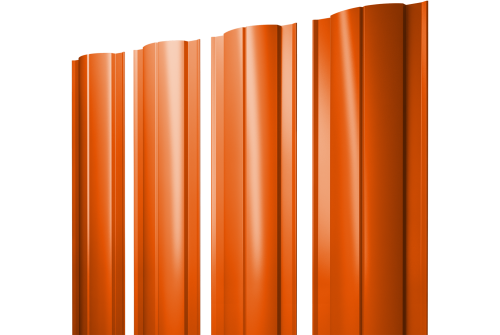 Штакетник Круглый с прямым резом 0,45 PE RAL 2004 оранжевый