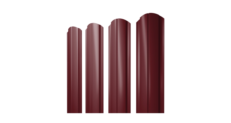 Штакетник Полукруглый Slim фигурный 0.5 Satin Matt RAL 3005 красное вино