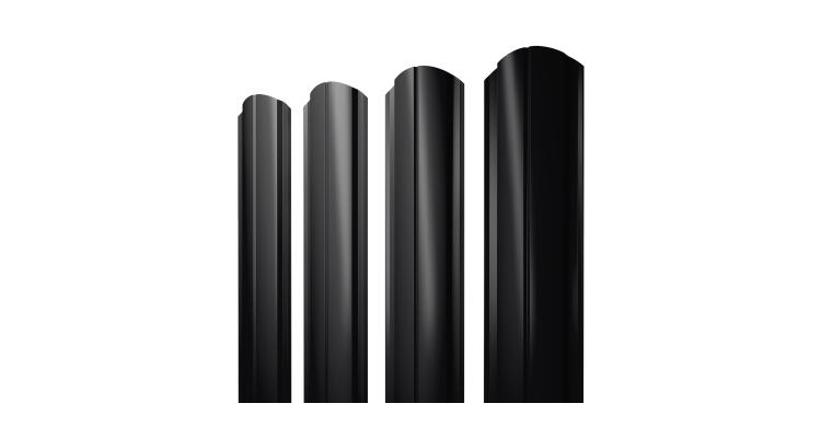 Штакетник Полукруглый Slim фигурный 0.45 Drap TX RAL 9005 черный
