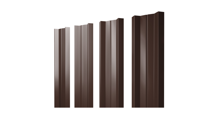 Штакетник М-образный А с прямым резом 0.45 Drap TX RAL 8017 шоколад