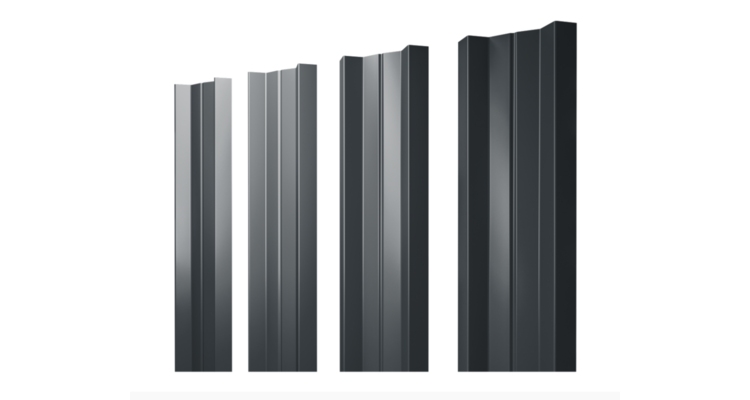 Штакетник М-образный А с прямым резом 0.5 Satin RAL 7016 антрацитово-серый