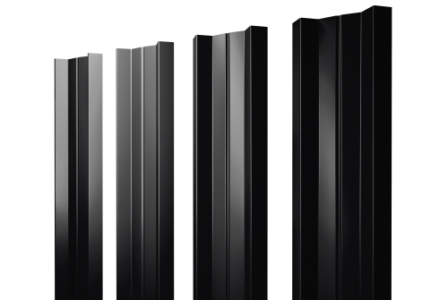 Штакетник М-образный А с прямым резом 0.5 Drap RAL 9005 черный