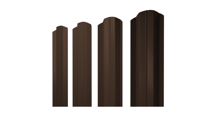 Штакетник М-образный B фигурный 0,45 PE-Double RAL 8017 шоколад