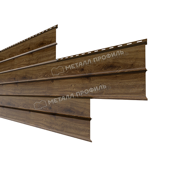 Сайдинг Металл Профиль Lбрус-XL-В-14х335 (ECOSTEEL_MA-12-Античный Дуб-0.45)