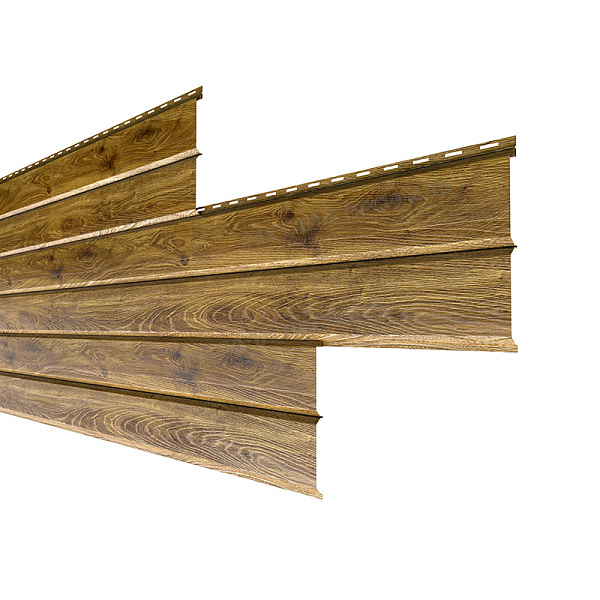 Сайдинг Металл Профиль Lбрус-XL-В-14х335 (ECOSTEEL_T-12-Дуб-0.45)