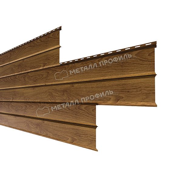 Сайдинг Металл Профиль Lбрус-XL-14х335 (ECOSTEEL_MA-01-МореныйДуб-0.5)