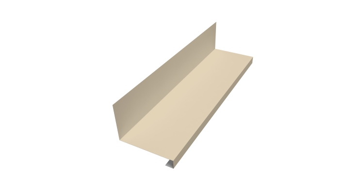 Планка примыкание нижнее к трубе фальц 0,45 Drap TX RAL 1015 светлая слоновая кость (2м)