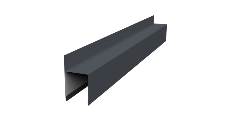 Планка опорная составная внешняя для забора жалюзи Palermo 0,5 Satin Matt RAL 7024 мокрый асфальт (2,5м)