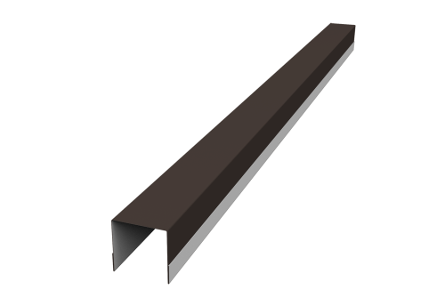 Планка вертикальная обратная для забора жалюзи Palermo 0,5 Satin Matt RR 32 темно-коричневый (1,8м)