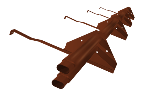 Снегозадержатель трубчатый для натуральной черепицы Стандарт RAL 3009 3м (профиль до 50мм)