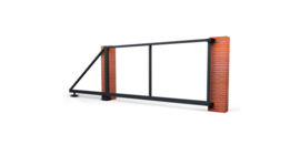 Ворота откатные Жалюзи Texas 2,0х4,5 RAL 7024 без заполнения (ламель 150 мм) крепление к столбу