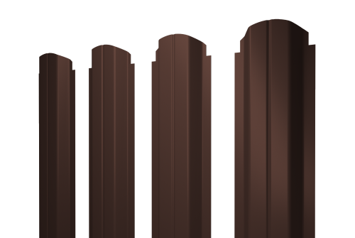 Штакетник П-образный А фигурный 0,4 PE RAL 8017 шоколад